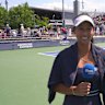 Priscilla Hon advanced past the first round at a grand slam for the first time in nine tries.