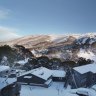 A snowfall turns Thredbo Village into a winter wonderland.