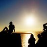 People watching sunset. Santorini