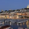 Marseille harbor with its famous Notre Dame church, France.