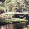 Timber footbridge over Yarra River