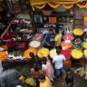 The flower market at Dadar Mumbai.