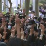 2021: Protesters, police at Hong Kong subversion hearing
