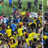 Uruguay players join fist fight