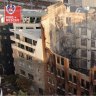 Drone footage of the Surry Hills fire