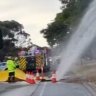 An Adelaide burst water main has caused gravel to spray a home and car while 80 properties were left without water.