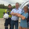 A Northern Beaches girl was lucky to survive a boating accident and today she met the emergency service crews who saved her.