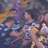 The Broncos hooker was first to score after sliding past Jason Taumololo.