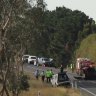 Emergency services respond to accident involving a truck and car near Tarago