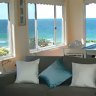 Beachfront bliss ... the Beach House's open-plan living areas with ocean views.