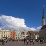 Tourist spots: Tallinn town hall and old town square.