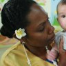 FAMILY FIJI. MEIMEI NANNY WITH AUTHOR, BELINDA JACKSON'S DAUGHTER, YASMINE.