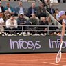 The chair umpire refused a request from Iga Swiatek to climb down and inspect a mark during her semi-final loss to top-ranked Aryna Sabalenka.