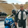 Blind motorcycle racer Ben Felton hits the track