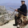 Man on donkey, Gjirokaster, Albania.
