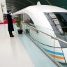THE FASTEST TRAIN JOURNEY IN THE WORLD: Shanghai Maglev which reaches speeds of 430 kph on its 30.5 km stretch on the "high-speed magnetic levitation line" from the designated railway station to Shanghai's international airport.