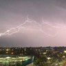 Lightning streaks across the skies of Melbourne