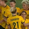 Michelle Heyman wasted no time to add the Matildas second goal in under five minutes.