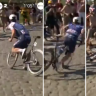 Yves Lampaert crashes after contact with spectator