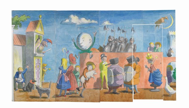 Mural for the first-class playroom on the ocean liner SS Canberra by Edward Ardizzone and his son Philip. 