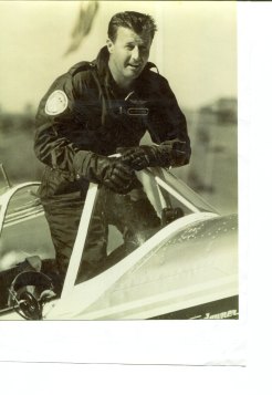 Keith Fitton standing in cockpit of a DHC1 Chipmunk.