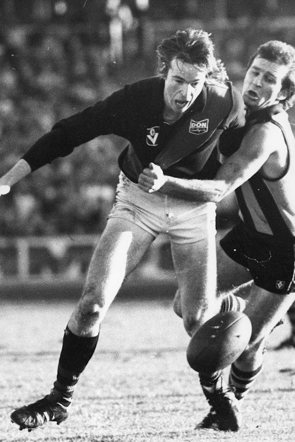 Neale Daniher in Essendon colours in 1979.