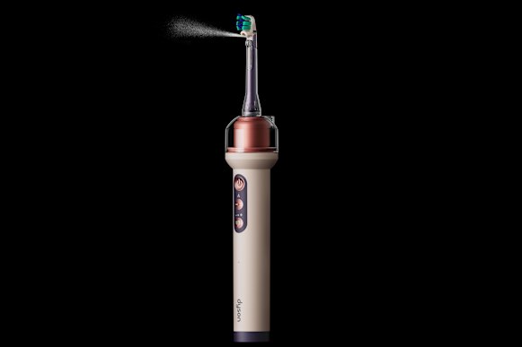 The product’s conical jet is said to be more effective and gentler on gums than other water flossers.