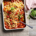 Sriracha, butter and roasted tomato noodles.