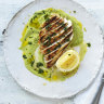 Neil Perry's barbecued chicken breast with asparagus