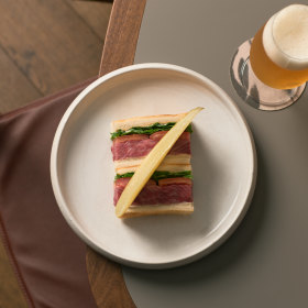 Pardoo wagyu beef sandwich.