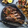 Neil Perry's grilled aged rib-eye with tomato salsa