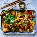 Chicken, cashew nut and capsicum stir-fry recipe.