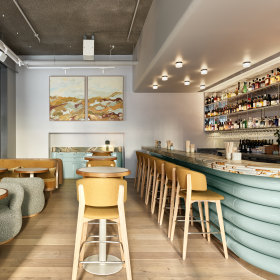 The restaurant is adjoined by a bar. 