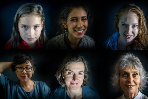 Laura Guerschman, 10, Tanvi Nangrani, 18, Ashleigh Feltham, 29, Maylee Thavat, 41, Fiona Smith du Toit, 50 and Claudia Hyles, 71.