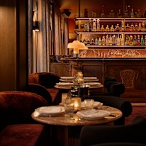 The bar area. 