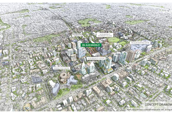 An artist’s impression of the Glen Waverley precinct.