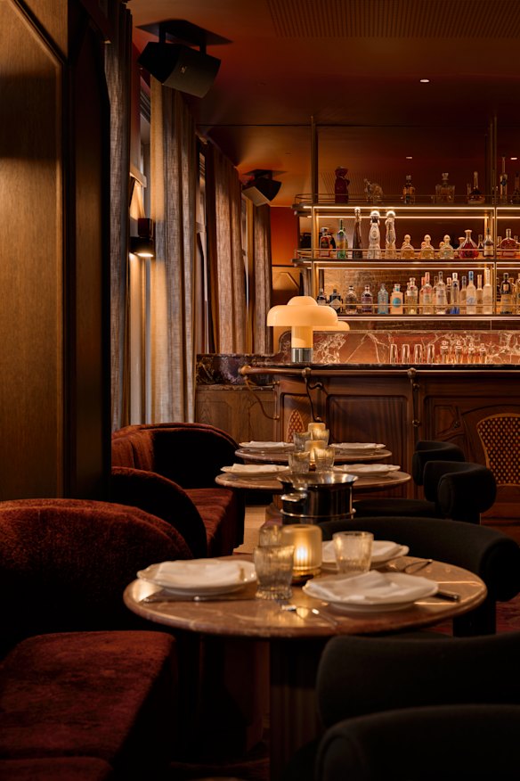 The bar area. 