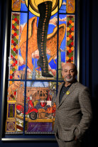 Designer Christian Louboutin at the opening of The Exhibitionist in February 2020.