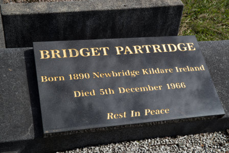 Rookwood grave of Bridget Patridge.