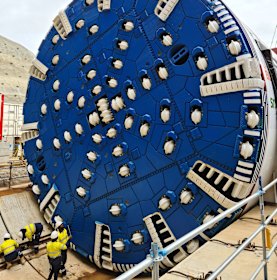 The machine will dig out about 16 metres of rock each day to provide critical access to the site of the power station 800m underground