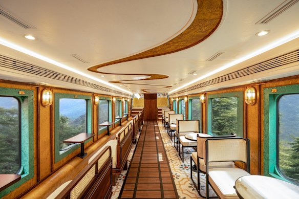 An upper-level Quan Chuong Gate carriage on the Five City Gates Tourist Train.