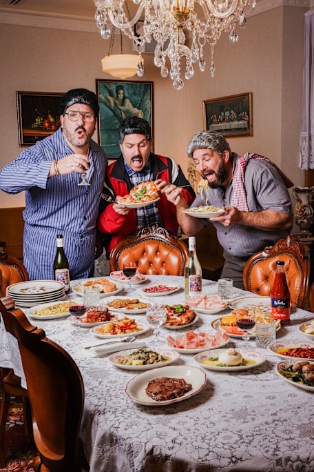 Joe, Carlo and Andrew in full Sooshi Mango mode at Johnny, Vince &amp; Sam’s.