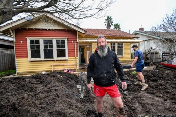 Carpenter Jack Camilleri  working on a house in Spotswood.