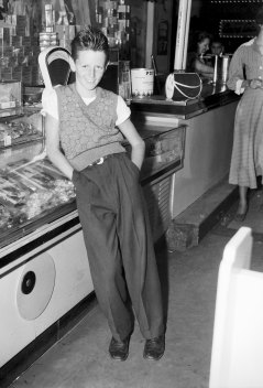 Teenage boy at Burt’s in Kings Cross on January 26, 1950.