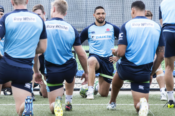 Right at home: Rona warms up with the Waratahs.