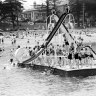 Swimmers at the harbour pool in Manly Cove in November 1936.