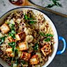 Fast cauliflower, paneer and spiced lamb biryani.