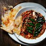 Lentil dhal with sticky tamarind roasted fish. 