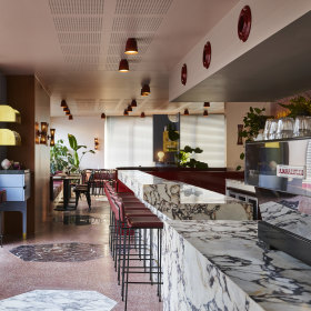 The glamorous bar space.