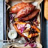 Jacket sweet potato with sumac lamb mince and yoghurt.